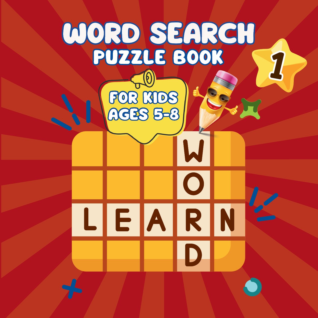 Fun and educational Word Search Puzzle Book for kids ages 5–8!